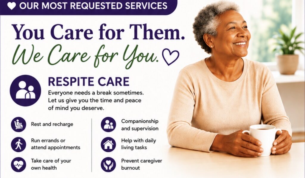 A promotional flyer showing we provide Respite Care services.